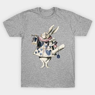 Vintage Style White Rabbit Alice In Wonderland T-Shirt